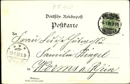 Litho Freiburg im Breisgau, Etablissement, Erinnerung an die Einweihung 1. November 1898