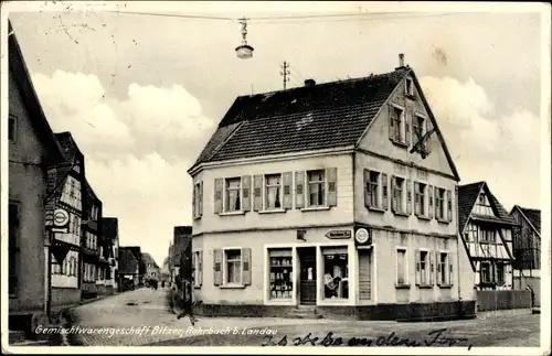 Ak Rohrbach in der Pfalz, Straßenpartie, Gemischtwarengeschäft Bitzer