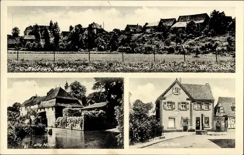 Ak Berg in der Pfalz, Cafe Merk, Alte Mühle, Teilansicht