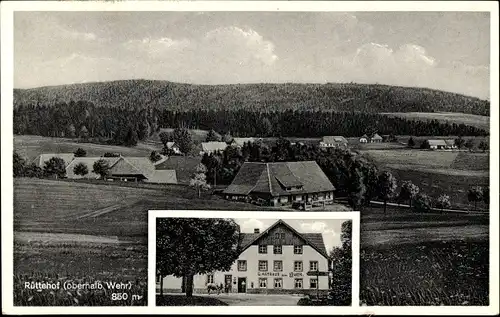 Ak Hütten Rickenbach im Hotzenwald, Rüttehof, Panorama, Gaststätte