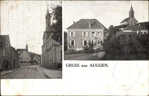 Ak Auggen in Baden, Teilansichten, Kirche