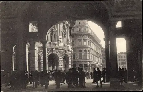 Ak Genova Genua Liguria, Piazza De Ferrari, Portici