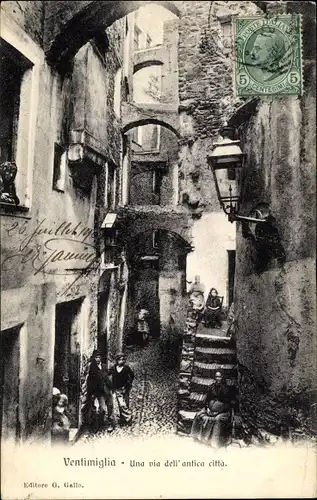Ak Ventimiglia Liguria, Una via dell' antica citta