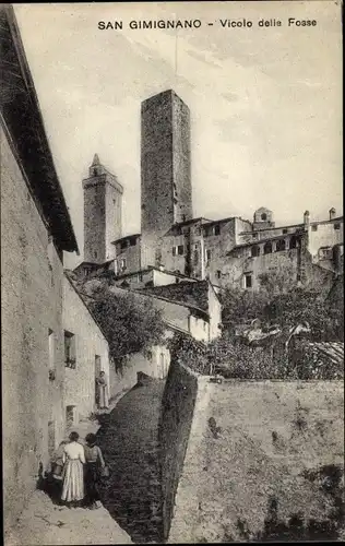 Ak San Gimignano Toskana Italien, Vicolo delle Fosse