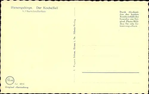 Ak Piechowice Kiesewald Riesengebirge Schlesien, Kochelfall