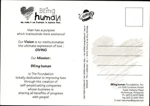 Ak Muntinlupa Philippinen, Being Human Foundation