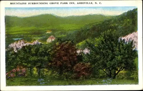 Ak Asheville North Carolina USA, Berge rund um das Grove Park Inn