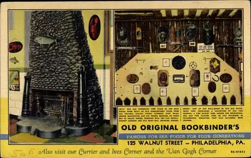 Ak Philadelphia Pennsylvania USA, Walnut Street, alte Original-Buchbinderei