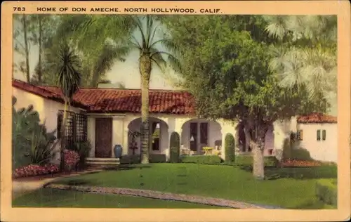 Ak North Hollywood Los Angeles Kalifornien USA, Heimat von Don Ameche