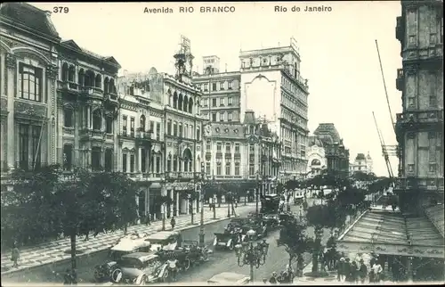 Ak Rio de Janeiro Brasilien, Avenida Rio Branco