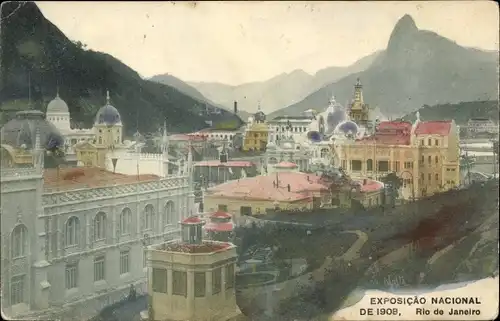 Ak Rio de Janeiro, Brasilien, National Exposocao von 1908