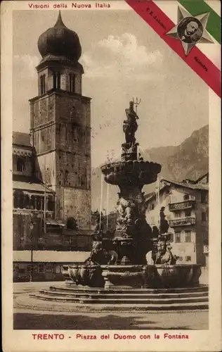 Ak Trento Trient Südtirol, Piazza del Duomo con la Fontana