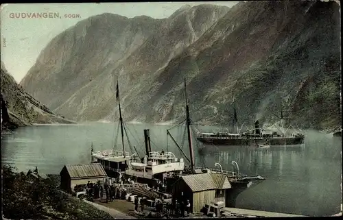 Ak Gudvangen Norwegen, Sogn, Dampfer