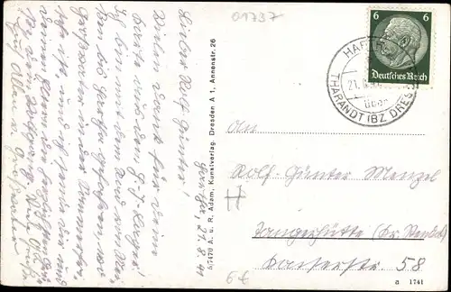 Ak Hartha Hintergersdorf Tharandt im Erzgebirge, Teilansicht