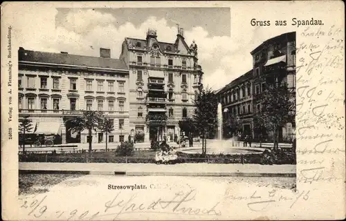 Ak Berlin Spandau, Stresowplatz, Café Apitzsch