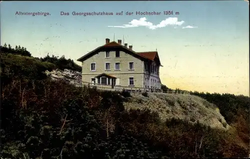 Ak Sudetengebirge Altvatergebirge Region Olmütz, Hochschaar Hochschar, Georgschutzhaus