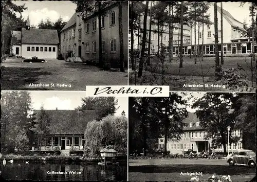 Ak Vechta in Niedersachsen, Altersheim St Hedwig, Kaffeehaus Welpe, Amtsgericht