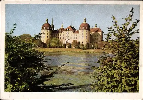 Ak Moritzburg in Sachsen, Schloss Moritzburg, Herbststimmung