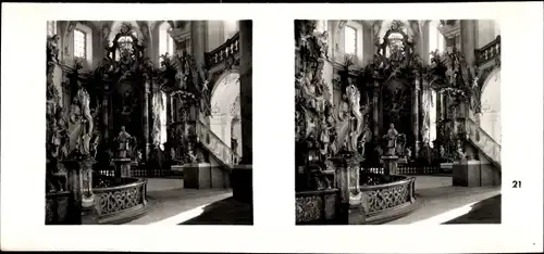 Stereo Foto Kostbarkeiten des Barock, Vierzehnheiligen Oberfanken, Wallfahrtskirche, Gnadenaltar