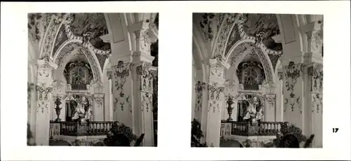 Stereo Foto Kostbarkeiten des Barock, Andechs, Wallfahrtskirche, Innenansicht