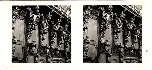 Stereo Foto Kostbarkeiten des Barock, Waldsassen Oberpfalz, Klosterkirche, Chorgestühl