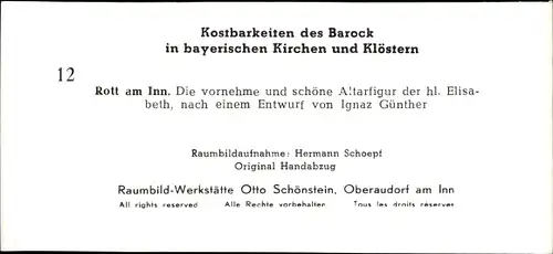 Stereo Foto Kostbarkeiten des Barock, Rott am Inn, Altarfigur der hl. Elisabeth