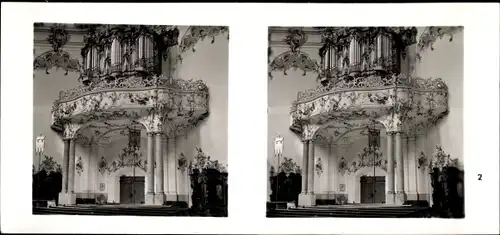 Stereo Foto Kostbarkeiten des Barock, Ettal, Marienmünster, Orgelempore