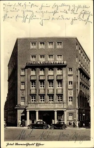 Ak Essen im Ruhrgebiet Nordrhein Westfalen, Hotel Vereinshaus, Bachstraße 1