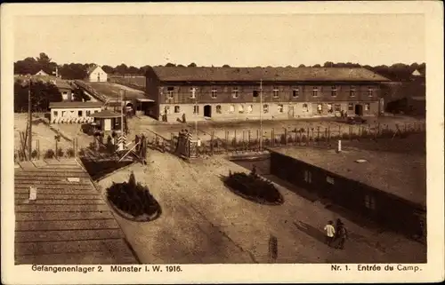Ak Münster in Westfalen, Kriegsgefangenenlager 2, I WK