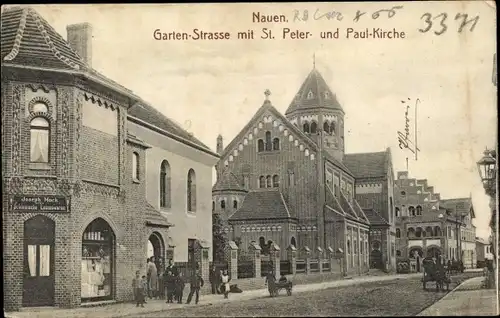 Ak Nauen im Havelland, Garten-Straße, St. Peter- und Paul-Kirche