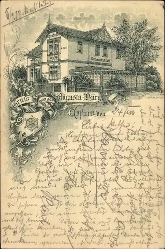 Litho Erfurt in Thüringen, Restaurant und Cafe Augusta Burg