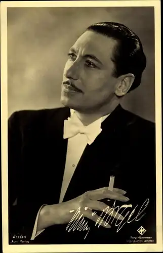 Ak Schauspieler Willy Birgel, Portrait, Zigarette, Autogramm