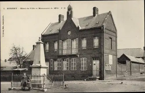 Ak Busigny Nord, Rathaus, Denkmal von 1870