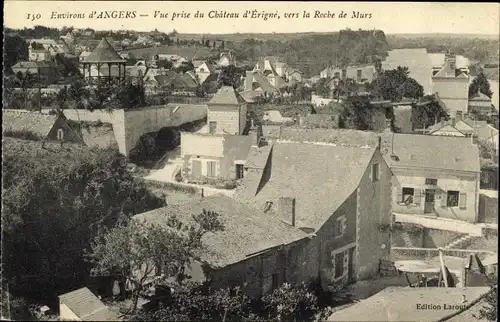 Ak Angers Maine et Loire, Vue prise du Chateau d'Erigne, vers la Roche de Murs