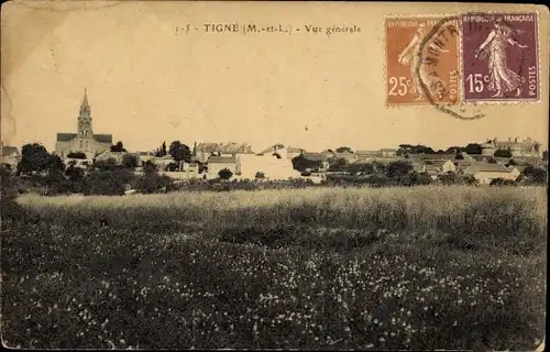 Ak Tigné Maine et Loire, Vue generale