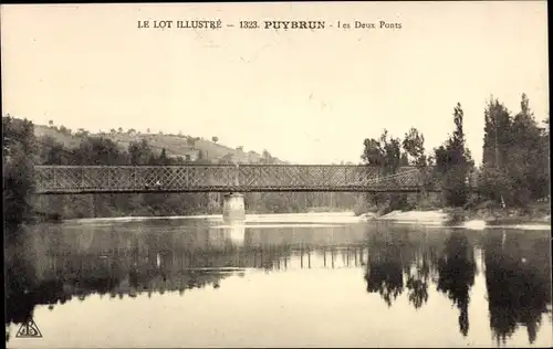 Ak Puybrun Lot, Les Deux Ponts