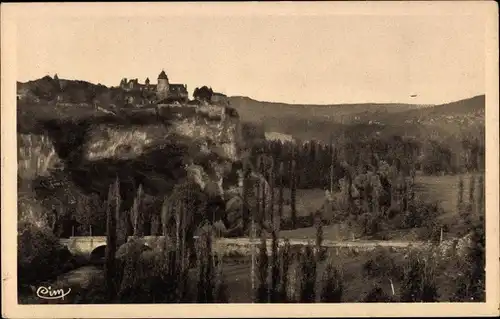 Ak Souillac Lot, Chateau de Belcastel in der Nähe von Lacave