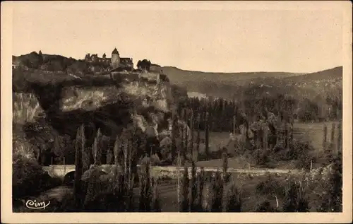 Ak Souillac Lot, Chateau de Belcastel in der Nähe von Lacave