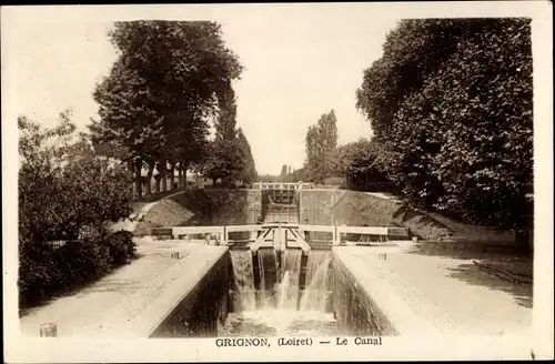 Ak Grignon Loiret, Le Canal