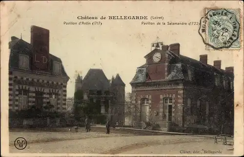 Ak Bellegarde Loiret, Pavillon d'Antin, Pavillon de la Salamandre