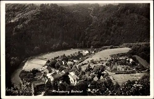 Ak Treseburg Thale im Harz, Gesamtansicht, Bodetal