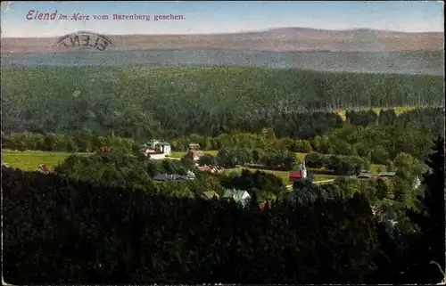 Ak Elend Oberharz am Brocken, Panorama vom Barenberg aus