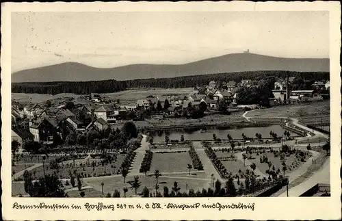 Ak Benneckenstein Harz, Panorama, Kurpark und Gondelteich