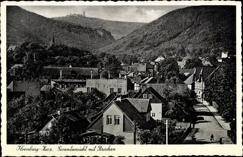 Ak Ilsenburg im Harz, Gesamtansicht, Brocken