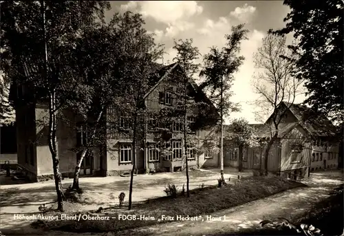 Ak Elend Oberharz am Brocken, FDGB-Heim Fritz Heckert, Haus 1