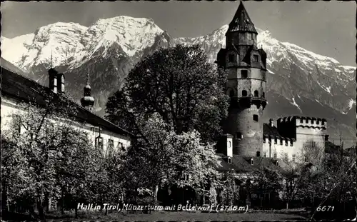 Ak Hall in Tirol, Münzerturm, Bettelwurf