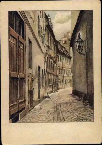 Künstler Ak Berlin Mitte, Altstadt, Krögel, Laterne