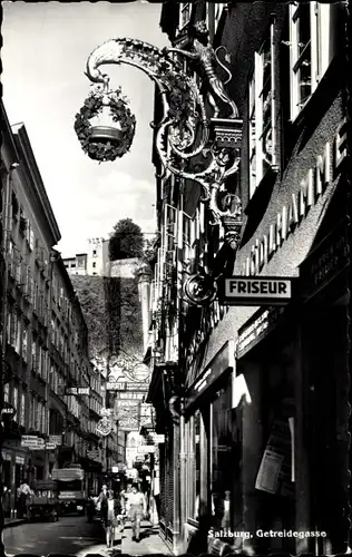 Ak Salzburg in Österreich, Getreidegasse, Geschäfte, Friseur