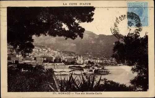 Ak Monte-Carlo Monaco, Blick auf die Stadt