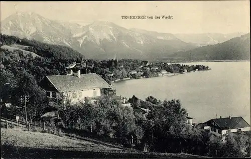 Ak Tegernsee in Oberbayern, von der Wacht aus, Alpen